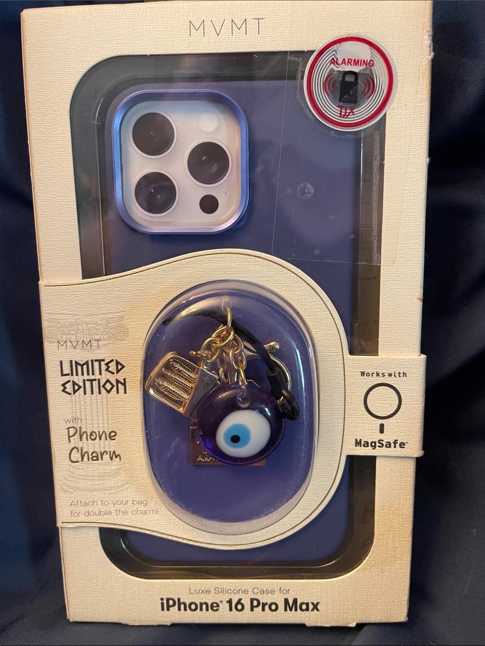 MVMT Purple iPhone 16 Pro Max Silicone Case with Gold Charms